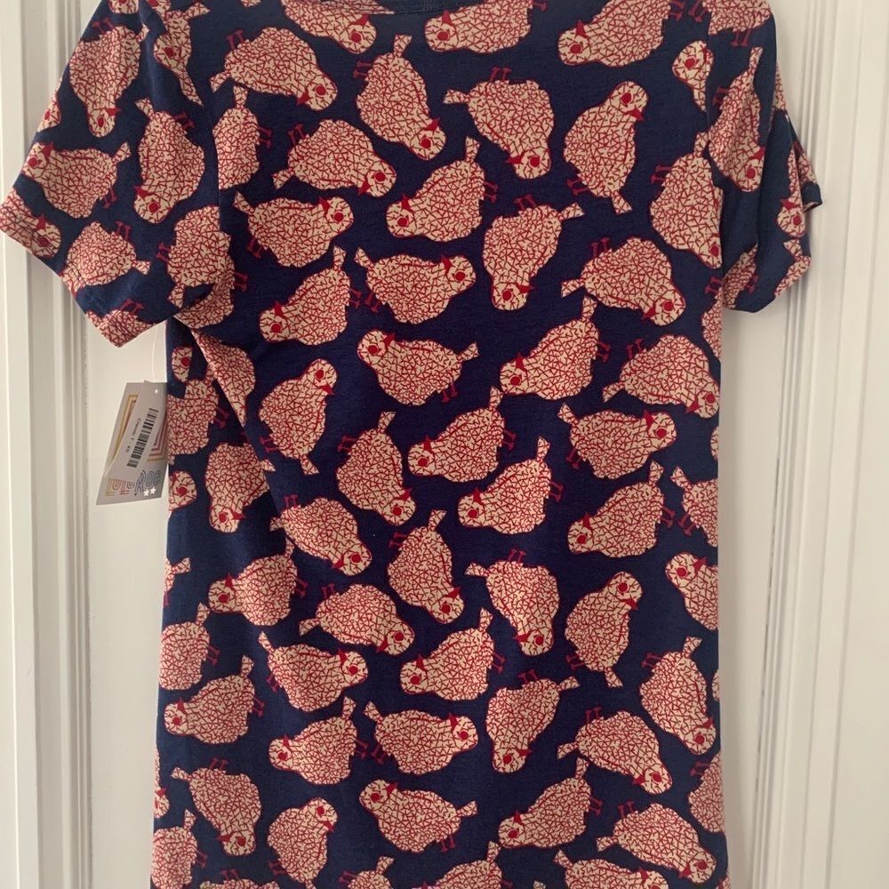 NWT Lularoe Classic Tee blue/pink chicks XS - Picture 3 of 4
